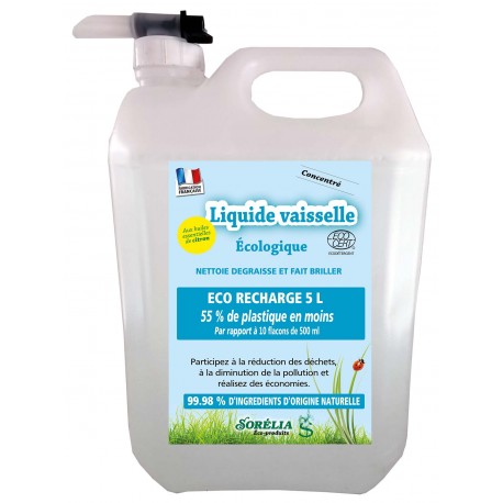 Concentrated Hand Dishwashing Liquid ECO REFILL 5 LITRES